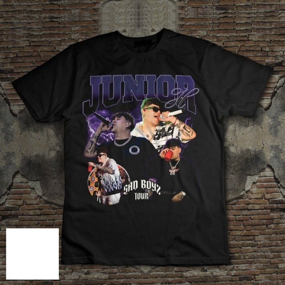 Junior H Sad Boyz Tour Graphic Retro Mexican Corridos Fan Style T-Shirt